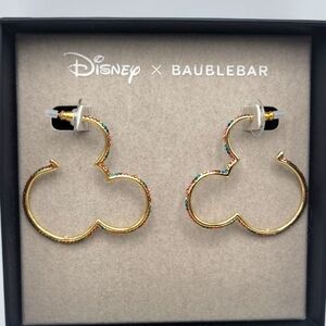 Baublebar x Disney Mickey Mouse Rainbow Rhinestone Hoop Earrings